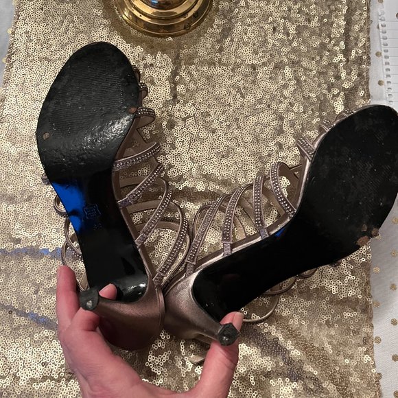 Silver Strappy Caparros Heels - Picture 2 of 5